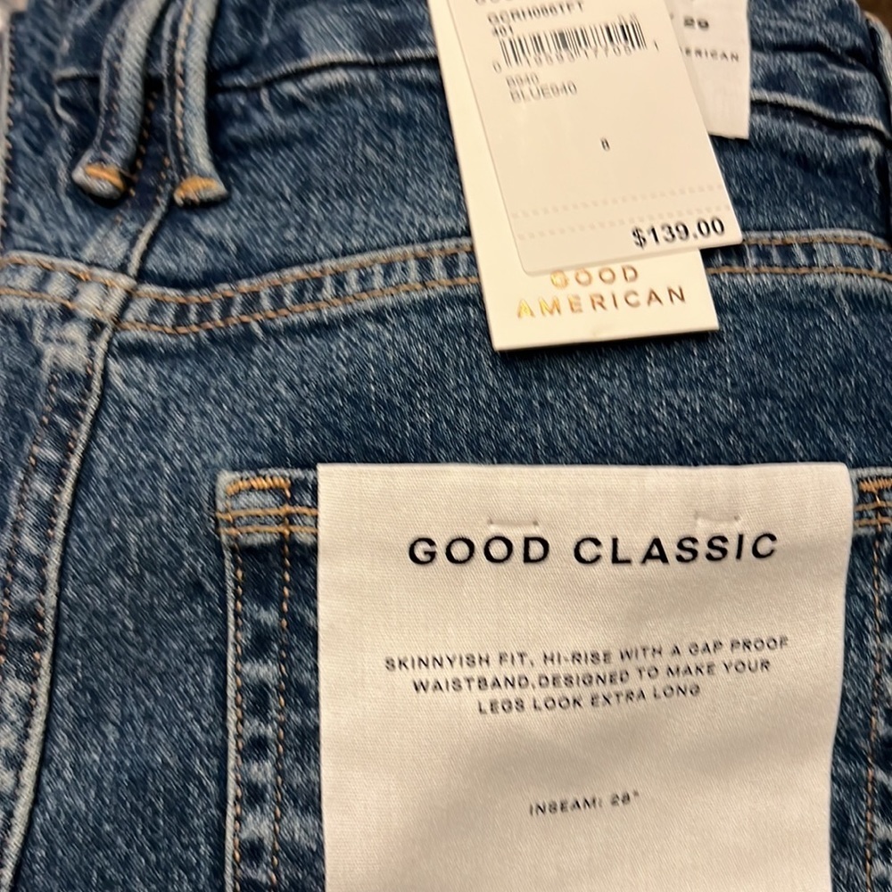 Good American Good Classic Slim Straight Jeans Size 8/29 NWT - Picture 6 of 16